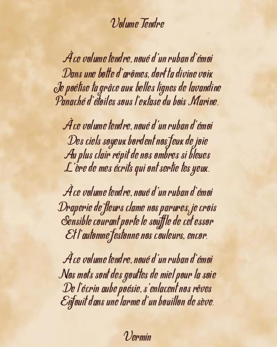 Le poème en image: Volume Tendre