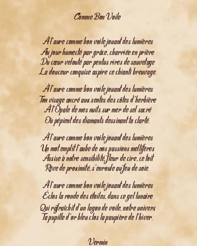 Le poème en image: Comme Bon Voile