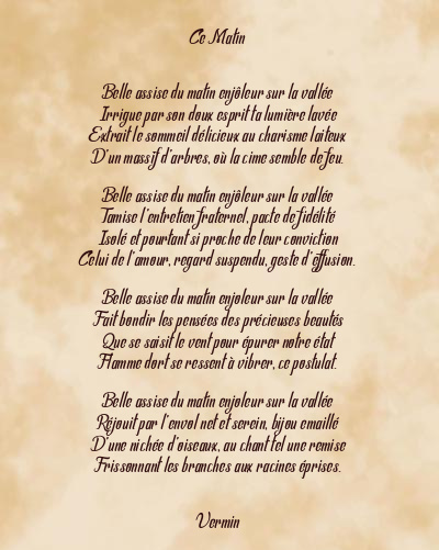 Le poème en image: Ce Matin