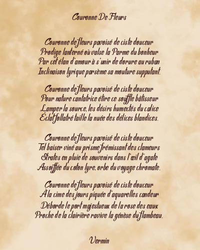 Le poème en image: Couronne De Fleurs