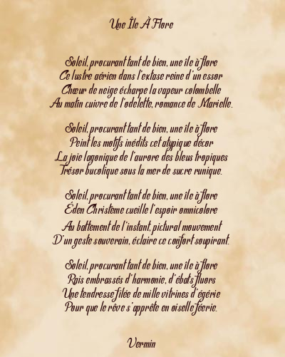 Le poème en image: Une Île À Flore