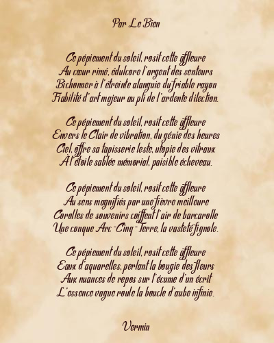 Le poème en image: Par Le Bien