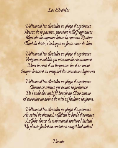 Le poème en image: Les Étreintes