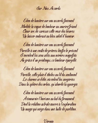 Le poème en image: Sur Nos Accords