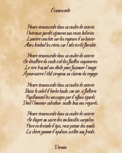 Le poème en image: Évanescente