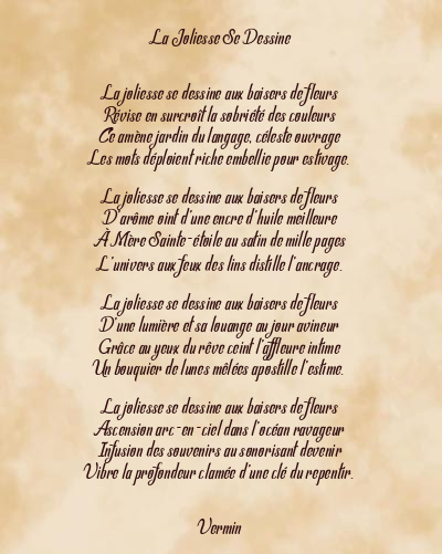 Le poème en image: La Joliesse Se Dessine
