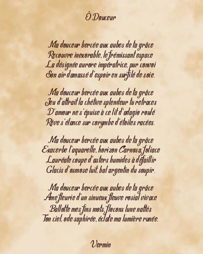 Le poème en image: Ô Douceur