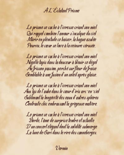 Le poème en image: À L’éclatant Prisme
