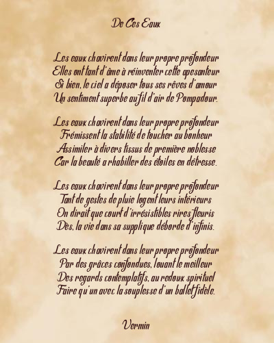 Le poème en image: De Ces Eaux