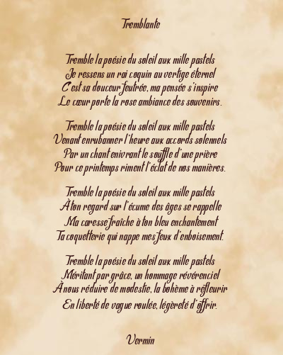 Le poème en image: Tremblante