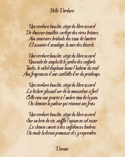 Le poème en image: Belle Verdure