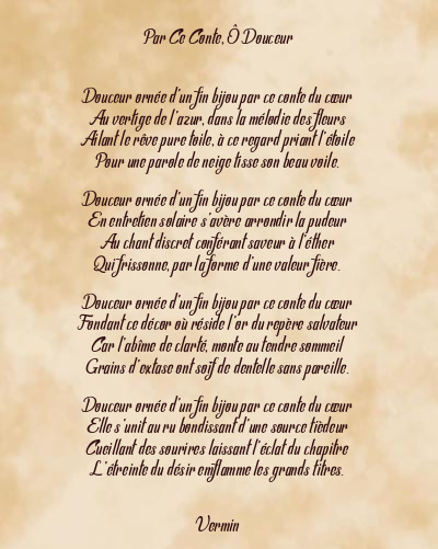 Le poème en image: Par Ce Conte, Ô Douceur