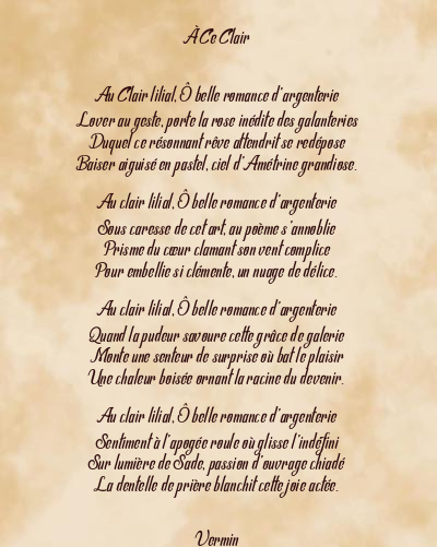 Le poème en image: À Ce Clair