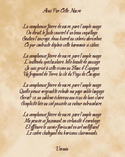 Le poème en image: Ainsi Par Cette Nacre