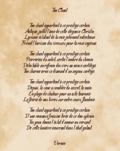 Le poème en image: Ton Chant