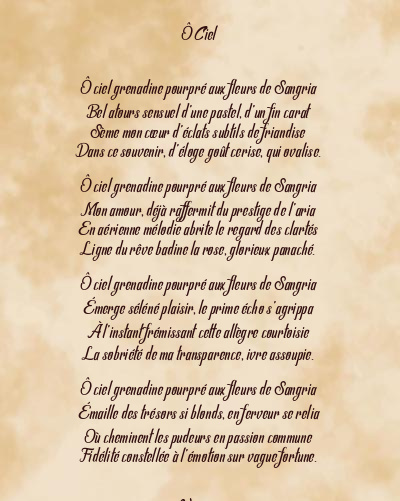 Le poème en image: Ô Ciel