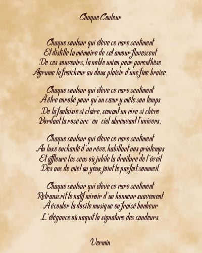 Le poème en image: Chaque Couleur