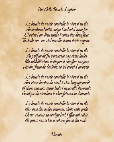 Le poème en image: Par Cette Boucle Légère