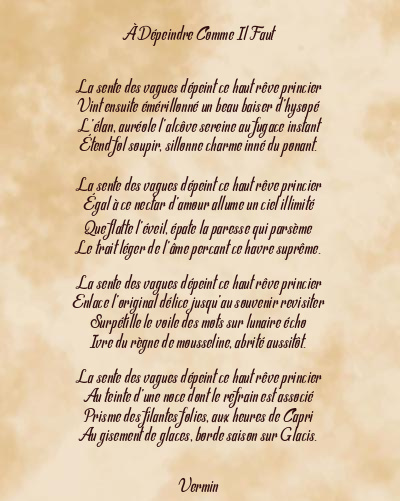 Le poème en image: À Dépeindre Comme Il Faut