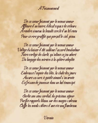 Le poème en image: À Foisonnement