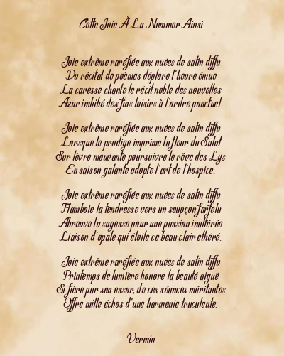 Le poème en image: Cette Joie À La Nommer Ainsi