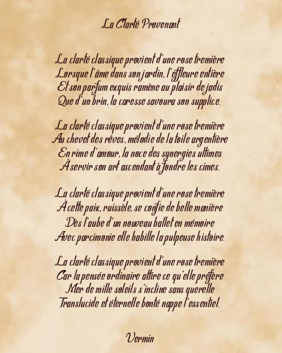 Le poème en image: La Clarté Provenant
