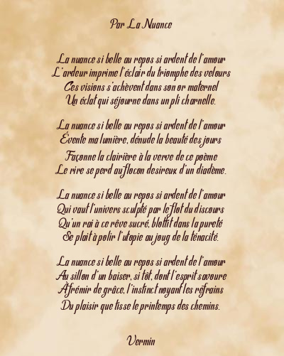 Le poème en image: Par La Nuance