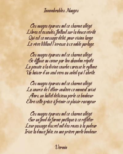 Le poème en image: Innombrables Nuages