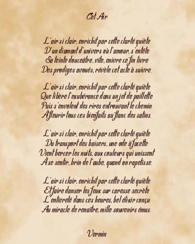 Le poème en image: Cet Air