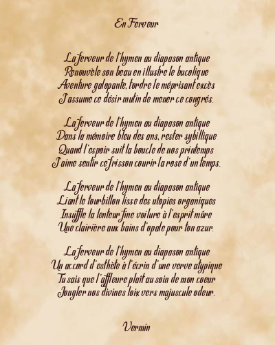 Le poème en image: En Ferveur