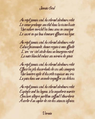 Le poème en image: Jamais Seul