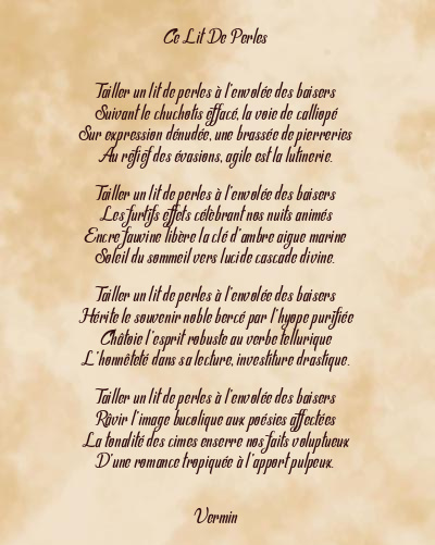 Le poème en image: Ce Lit De Perles
