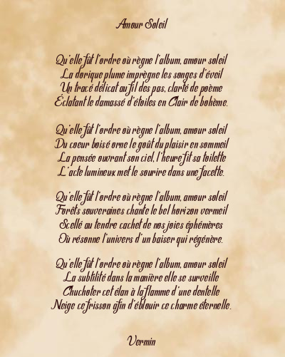 Le poème en image: Amour Soleil