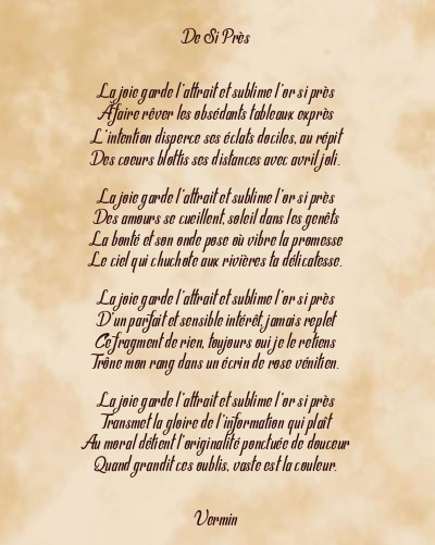 Le poème en image: De Si Près