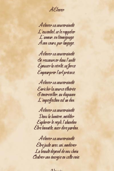 Le poème en image: À Élever