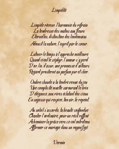 Le poème en image: Limpidité