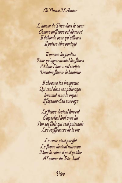 Le poème en image: Ce Fleuve D’amour