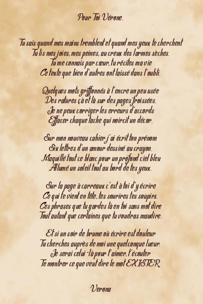 Le poème en image: Pour Toi Vérone.