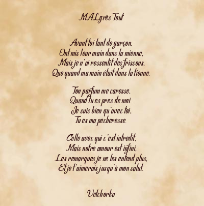 Le poème en image: Malgrès Tout