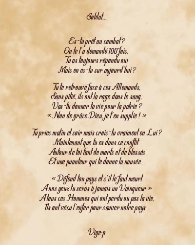 Le poème en image: Soldat…