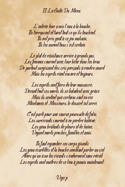 Le poème en image: Ii La Suite Du Menu.