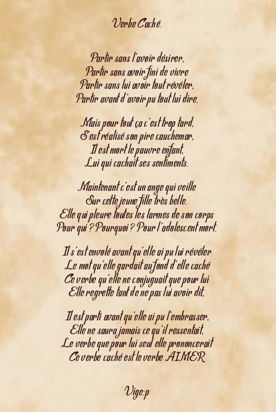 Le poème en image: Verbe Caché.