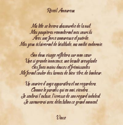 Le poème en image: Réveil Amoureux