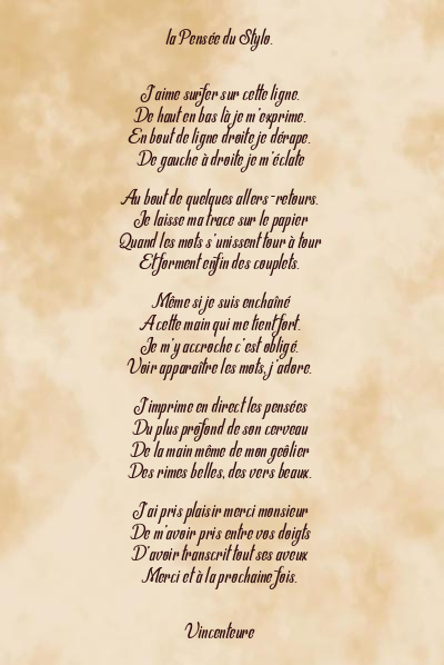 Le poème en image: La Pensée Du Stylo.
