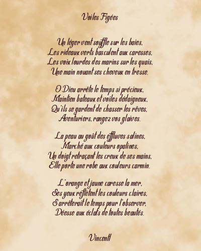 Le poème en image: Voiles Figées