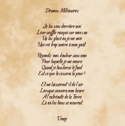 Le poème en image: Démons Millénaires