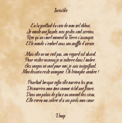 Le poème en image: Invisible