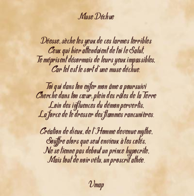 Le poème en image: Muse Déchue