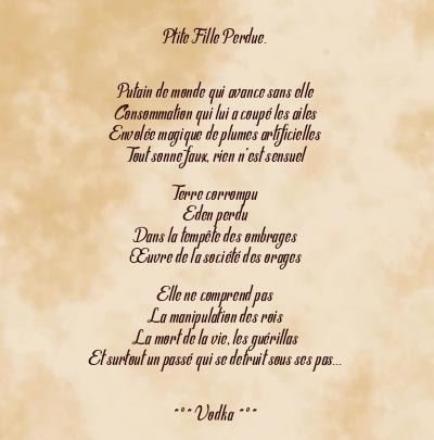 Le poème en image: Ptite Fille Perdue.