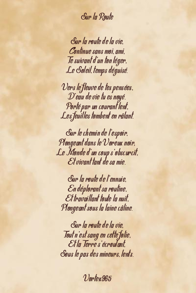 Le poème en image: Sur La Route